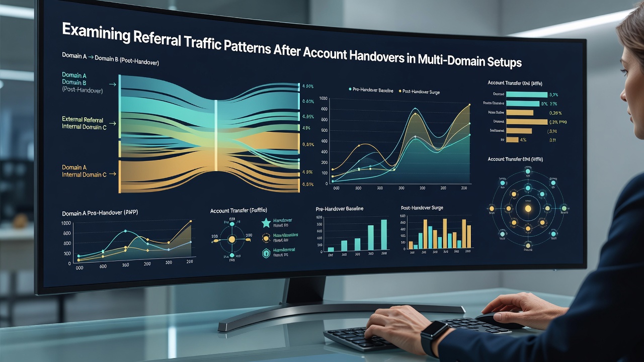 Examining Referral Traffic Patterns After Account Handovers in Multi-Domain Setups
